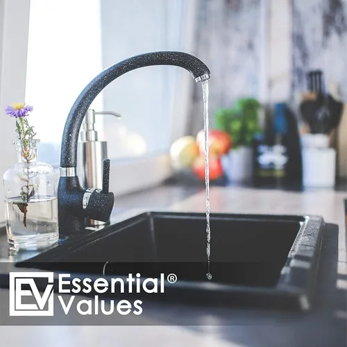 Miniatura 3 de Essential Values Tapón para fregadero de cocina, juego de 2, tapón de drenaje de plástico negro, tapón de repuesto para eliminación de basura