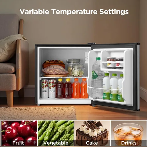 Miniatura 24 de Midea MERM33S1AST - Mini nevera compacta de 3.3 pies cúbicos con luz interna, termostato ajustable, puerta reversible, bajo ruido para dormitorio