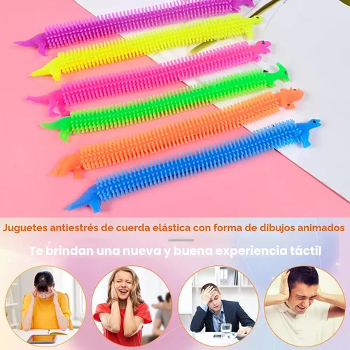 Miniatura 5 de 20 piezas de juguete antiestrés elástico, juguete de cuerdas elásticas coloridas para regalo del día del niño, para niños, adultos, niños, niñas