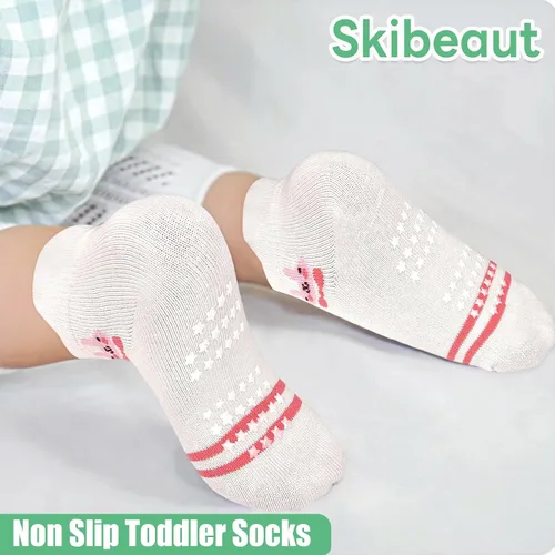 Miniatura 4 de Calcetines SkiBeaut para niños con agarre, 12 pares de calcetines antideslizantes para niños, calcetines de casa para bebés, niños y niñas de 0 a 7