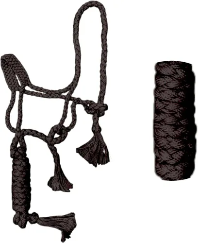 Resistance Mule Tape Halter - Tamaño de caballo con correa de 10 pies - Varios colores (negro, morado, rojo, blanco, azul rey)