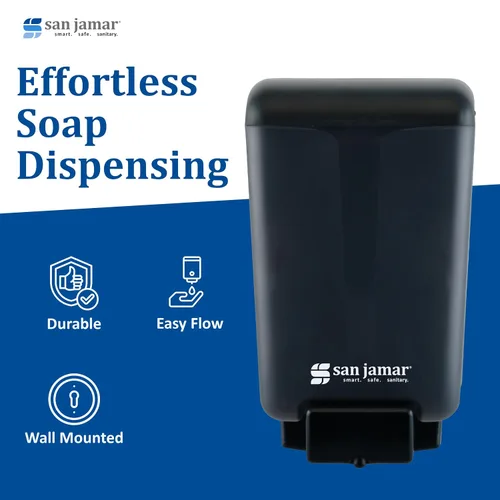 Miniatura 5 de San Jamar Dispensador de jabón clásico con bandeja de goteo fácil de instalar para el hogar, baño, cocina, baños, restaurantes, plástico