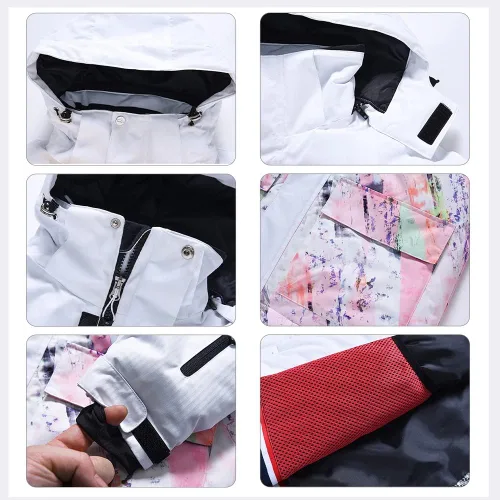 Miniatura 6 de Chaqueta y pantalones de esquí para mujer, impermeables, resistentes al viento, traje de nieve aislado, abrigo de snowboard