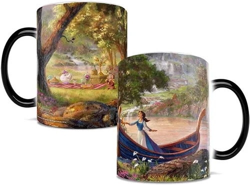 Miniatura 8 de Morphing tazas Thomas Kinkade Disney Bella y la Bestia Pintura Heat Reveal Taza de café – 11 Oz de cerámica