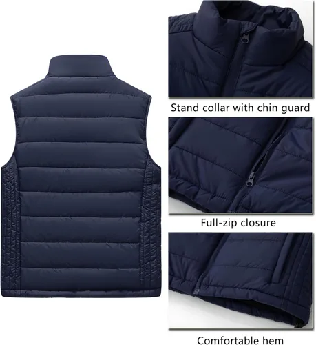 Miniatura 3 de Vcansion Chaleco acolchado con cuello alto casual para hombre