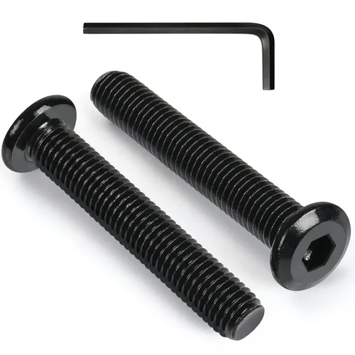 Miniatura 7 de VGBUY M6-1 x 80 mm 18 piezas de tornillos de cabeza plana con casquillo hexagonal métrico M6, acero inoxidable 304 18-8, niquelado negro, rosca