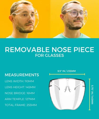 Miniatura 5 de ZEROUV - Lentes de sol de protección completa para la cara (antiniebla, con filtro de luz azul), Unitalla