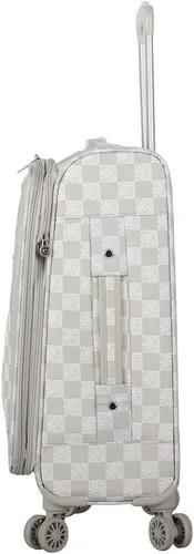 Miniatura 11 de Steve Madden Equipaje de diseñador, Chalet Gris Claro, Juego de maleta giratoria ligera expandible de 3 piezas - Juego de viaje