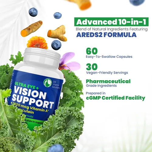 Miniatura 7 de AREDS 2 Vitaminas oculares con luteína y zeaxantina para la salud macular, suplemento de salud de visión de arándano, 20 mg de luteína, zinc