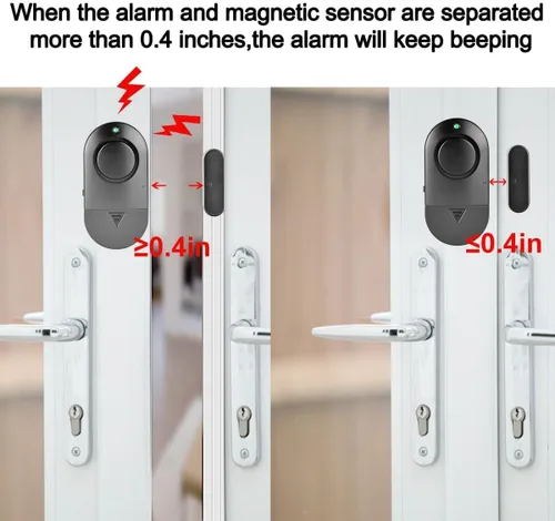 Miniatura 3 de Alarma de ventana y puerta, alarma de ventana negra de 120 DB para seguridad del hogar, timbre de puerta para tienda, adecuada para piscina, WW10B