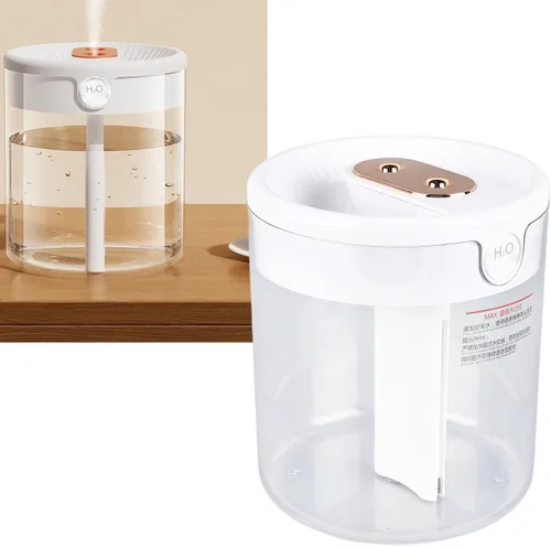 Miniatura 3 de Humidificador, 2L Blanco de Gran Capacidad Doble Boquilla Humidificador de Niebla Hogar Dormitorio Oficina Silencio USB Luz de Noche de Aire
