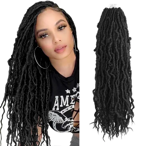 Miniatura 24 de BOHOBABE Rastas Falsas de Cabello de Ganchillo de 30 Pulgadas, Rastas Suaves Boho de Ganchillo con Puntas Rizadas, Rastas Largas de Diosa Bohemia