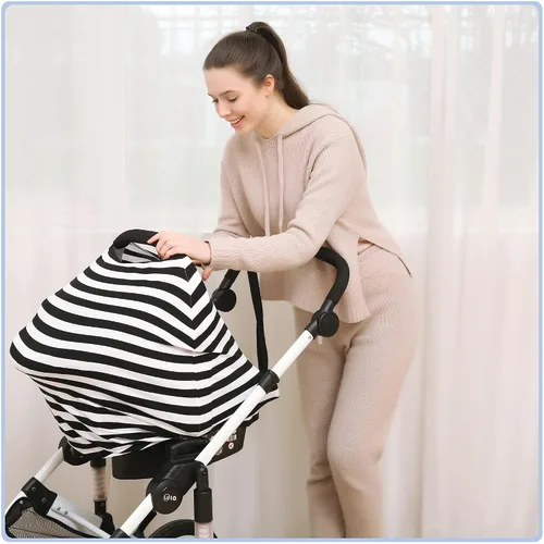 Miniatura 5 de Fundas de asiento de automóvil de alto estiramiento - Toldo para asiento de automóvil para bebés, fundas de lactancia multiusos, regalos para baby