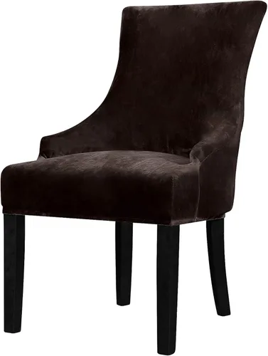 Miniatura 41 de Lellen Funda elástica de terciopelo para silla con respaldo de ala, funda protectora reutilizable para comedor, banquete, decoración del hogar, etc.