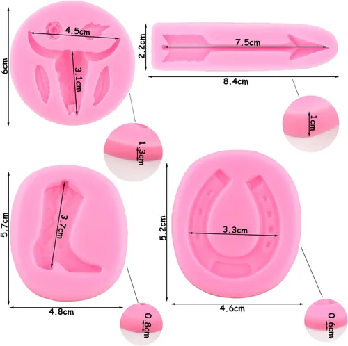 Miniatura 4 de ZiXiang Moldes de silicona de cabeza de toro, molde de herradura para pezuñas de herradura, moldes de flecha de chocolate para rosa, flecha, Estilo b