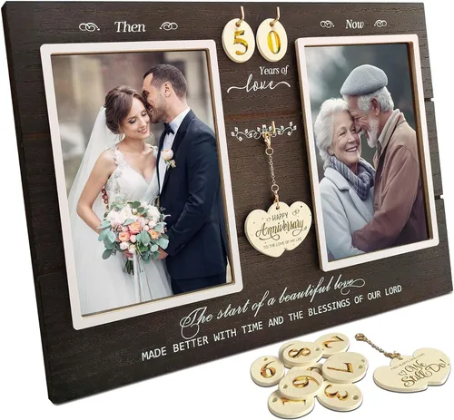Miniatura 8 de A'arkaJ (1-99º) Marco de Fotos de Aniversario de Boda, Regalo de Aniversario de Boda para Pareja, Recién Casados. Regalo de Compromiso para Ella