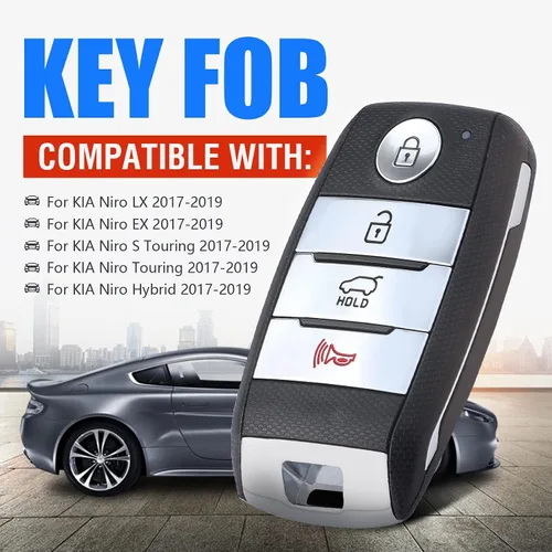 Miniatura 2 de Keymall Llavero inteligente para automóvil con entrada sin llave de repuesto para Kia NIRO 2017 2018 2019 433MHz ID47Chip
