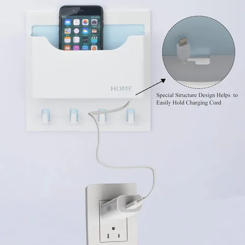 Miniatura 4 de Organizador de mesita de noche, adhesivo para colgar en la pared, estante flotante para entrada, correo/llaves, bueno para el hogar, dormitorio