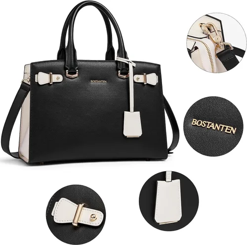 Miniatura 5 de BOSTANTEN Bolso de cuero para mujer, bolso de diseñador con asa superior, bolso cruzado, Bolsas colgantes de cuero para mujer