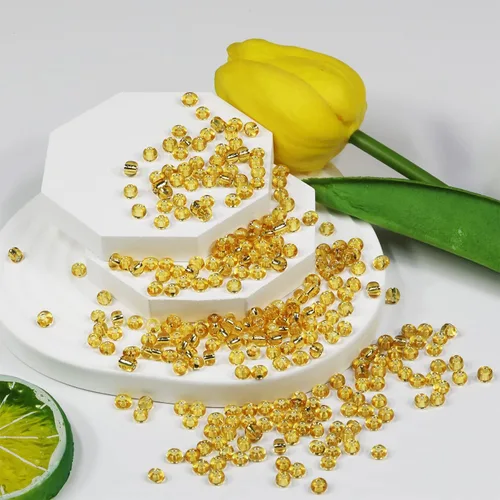 Miniatura 4 de Cuentas de semillas doradas transparentes de 4 mm al por mayor para hacer joyas, 110 gramos, aproximadamente 1600 piezas, cuentas de vidrio 6/0