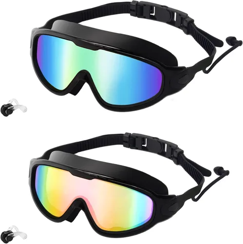 Miniatura 2 de Napzy Paquete de 2 gafas de natación para adultos, gafas de natación antivaho con cómodo sello de silicona para hombres y mujeres entrenamiento 1