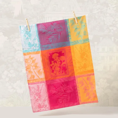 Miniatura 2 de Garnier Thiebaut Mille Vegetaux Arc En Ciel (A Thousand Rainbow Plants) - Toalla de cocina francesa de 22 x 30 pulgadas, algodón, jacquard Mille