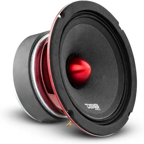 Altavoz DS18 PRO de rango medio, cúpula en compresión de aluminio roja, altavoces de puerta de audio de alta calidad para auto o camión sistema de