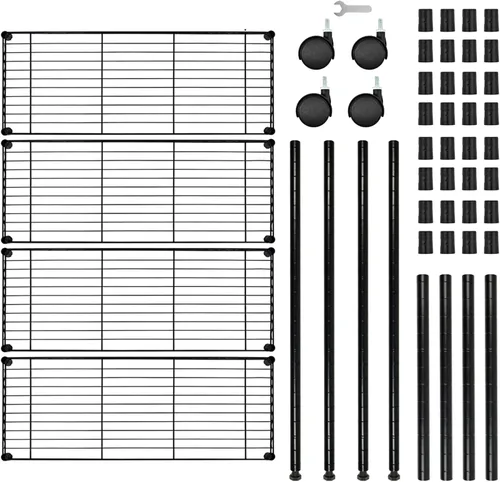 Miniatura 6 de Simple Deluxe Estantería de almacenamiento resistente de 4 estantes, 36 pulgadas de profundidad x 14 pulgadas de ancho x 55.91 pulgadas de alto