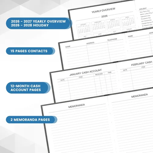 Miniatura 4 de Agenda diaria 2026 – Agenda diaria 2026, una página por día, agenda 2026 página completa por día, enero 2026 a diciembre 2026, 5.8 x 8.4 pulgadas