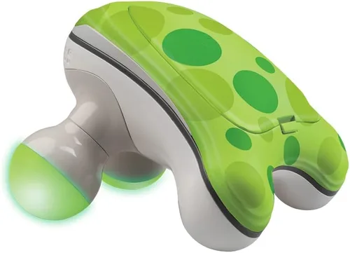 HoMedics Ribbit Mini masajeador de mano, masajeador eléctrico vibratorio con agarre cómodo y luz LED, pilas incluidas, viene en colores variables,