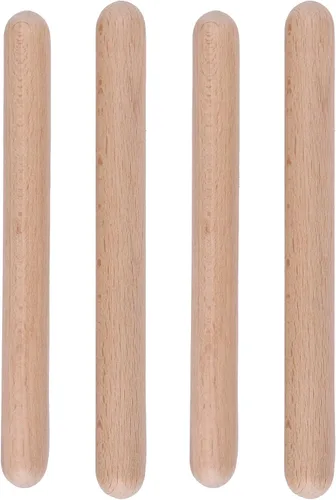 Miniatura 7 de 2 pares de palos de ritmo de instrumentos de percusión musical, 7.874 in, palos de madera dura natural