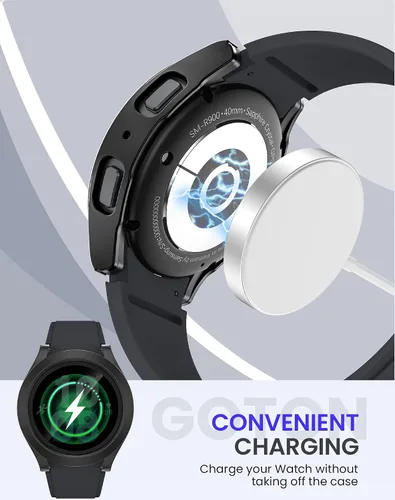 Miniatura 6 de Goton - Funda impermeable para Samsung Galaxy Watch 5 y 4 y FE, protector de pantalla de 40 mm con vidrio templado, 1 paquete de funda dura de PC