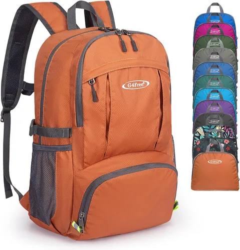 Miniatura 11 de G4Free Mochila de senderismo plegable ligera 40L, mochila de viaje impermeable Verde militar