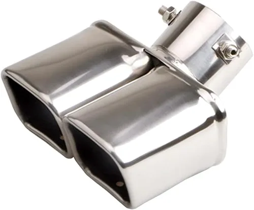 Miniatura 5 de Sakali Silenciador universal de 2.5 pulgadas para tubos de escape de automóvil de acero inoxidable, tubo de escape de automóvil cuadrado doble