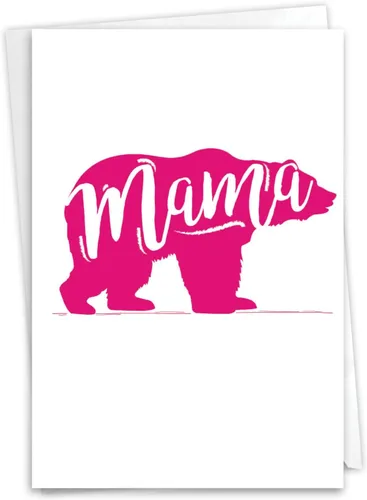 NobleWorks - Tarjeta del Día de la Madre - Regalo sincero, Tarjeta de felicitación para mamás (con sobre) - Mama Bear C3462MDG