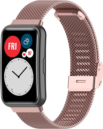 Miniatura 10 de Bandas de metal compatibles con Huawei Watch Fit Special Edition B39 Band para mujeres y hombres, correa de malla de acero inoxidable de repuesto