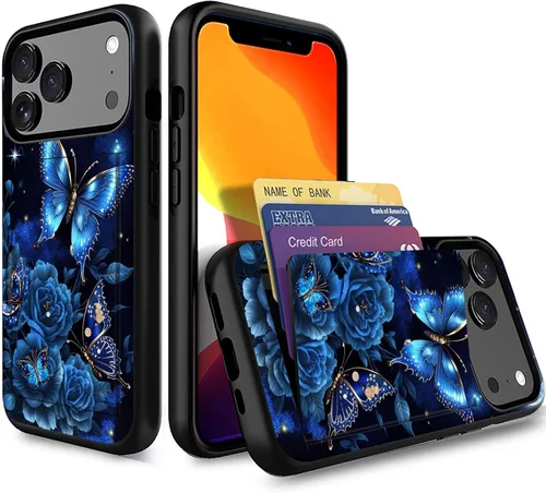 Miniatura 151 de Funda para iPhone Air, funda tipo cartera con ranura para tarjeta oculta, a prueba de golpes, TPU y PC, funda protectora de doble capa para iPhone