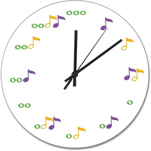 Miniatura 7 de Reloj de pared con aspecto de madera natural, reloj de pared de guitarra acústica, silencioso, redondo, de madera, funciona con pilas, reloj