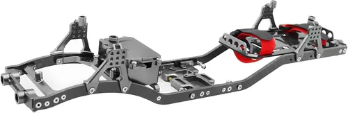 Miniatura 8 de 1/10 RC Crawler Viga de fibra de carbono de 0.157 in CNC de metal chasis de coche Kit de cuerpo piezas para Axial SCX10 II Rock Off Road Truck Dorado