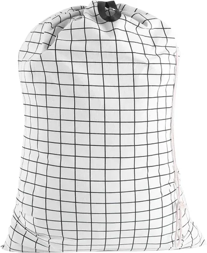 Miniatura 9 de Bolsa de lavandería SWISSELITE con asa y cordón, bolsa de lavandería grande y resistente, 28 x 40 pulgadas, bolsa de ropa sucia de viaje