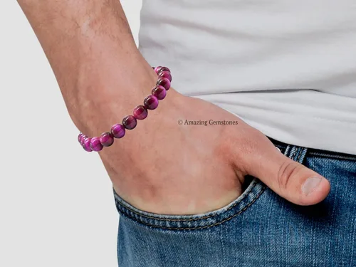 Miniatura 295 de Amazing Gemstone Crystal Bracelet for Women Men's Gifts - Protection Healing Crystal Bracelet - 8mm Gemstone Beaded Stretchable Bracelet Pulseras
