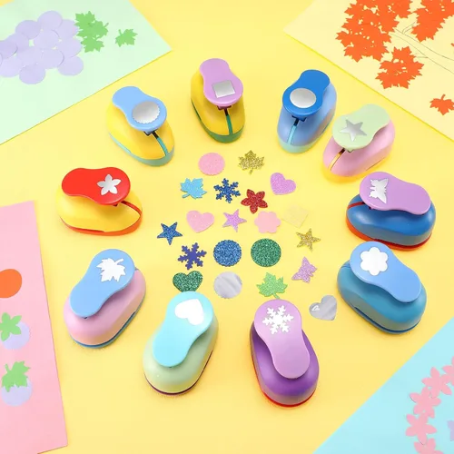 Miniatura 2 de Harloon - 10 piezas de perforadoras para manualidades de papel de 1 pulgada para manualidades, álbumes de recortes, suministros de oficina (clásico)