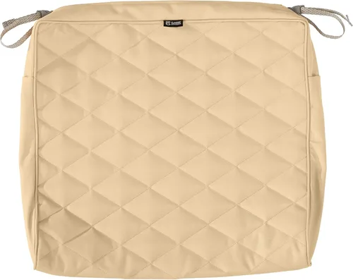 Classic Accessories Montlake FadeSafe FadeSafe - Funda de cojín acolchada para patio, resistente al agua, 21 x 19 x 3 pulgadas, manzanilla