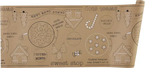 Miniatura 2 de Mud Pie Camino de mesa de papel kraft para vacaciones, papel de Navidad, 18 "x 360