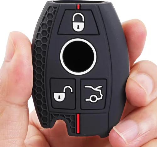 Miniatura 6 de DON'T TOUCH MY KEY Paquete de 2 fundas de silicona para llavero remoto de 3 botones compatibles con Mercedes Benz GLA GLK CLA GLS SLK