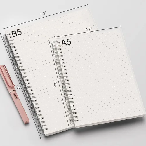 Miniatura 4 de AHGXG Paquete de 3 cuadernos en espiral, diario A5 con cuadrícula de puntos gruesos de 3.53 oz/m², tapa dura transparente, 80 hojas, para diario