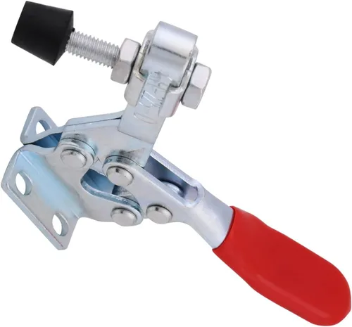 Miniatura 2 de Walfront Abrazadera de palanca de liberación rápida resistente, horizontal, acero y goma, capacidad de retención de 500.4 lbs, paquete de 5