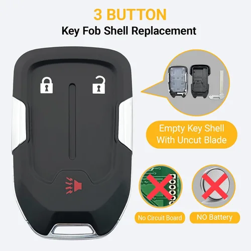 Miniatura 3 de Funda de reemplazo para llavero Compatible con GMC Terrain Yukon Yukon XL Chevrolet Suburban Tahoe Control remoto de entrada sin llave Funda