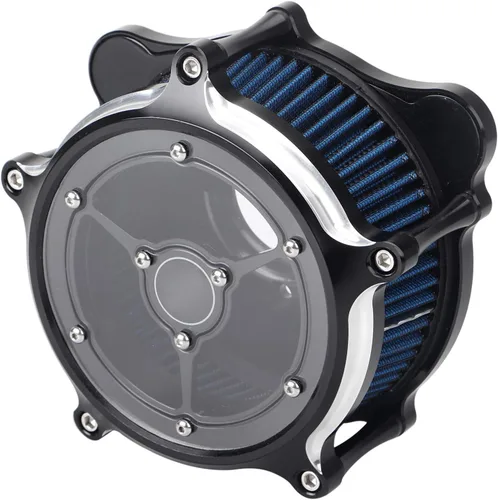 Miniatura 22 de Filtro de entrada azul con filtro de aire de corte en contraste compatible con Harley Dyna 1993-2016, Softail 1993-2015, Touring 1993-2007