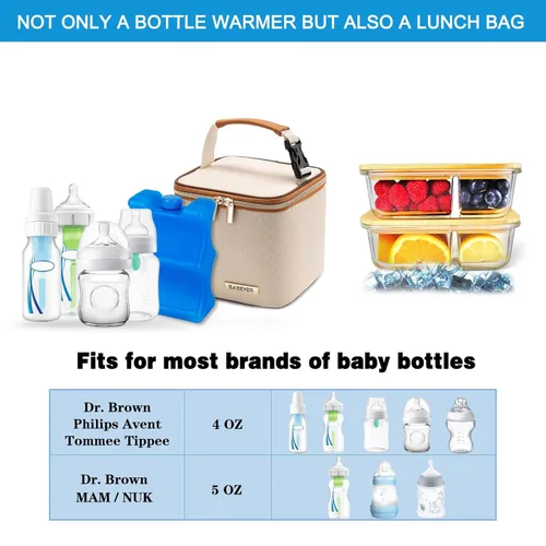 Miniatura 3 de Bolsa enfriadora de leche materna con paquete de hielo, se ajusta a 4 biberones de hasta 5 onzas, bolsa enfriadora de biberones ideal para madres